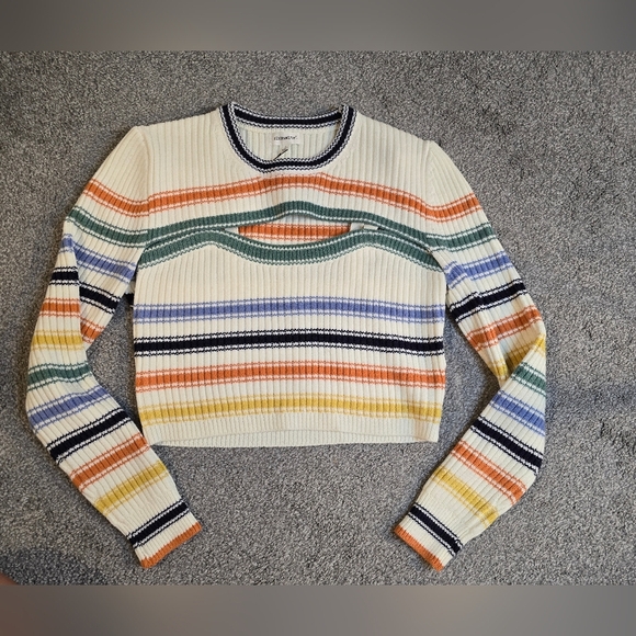 Dance & Marvel Two Piece Cropped Striped Sweater Size Large NWT - Picture 8 of 8